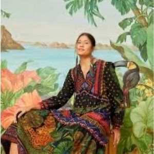 Farm Rio Forest Tapestry midi dress size S